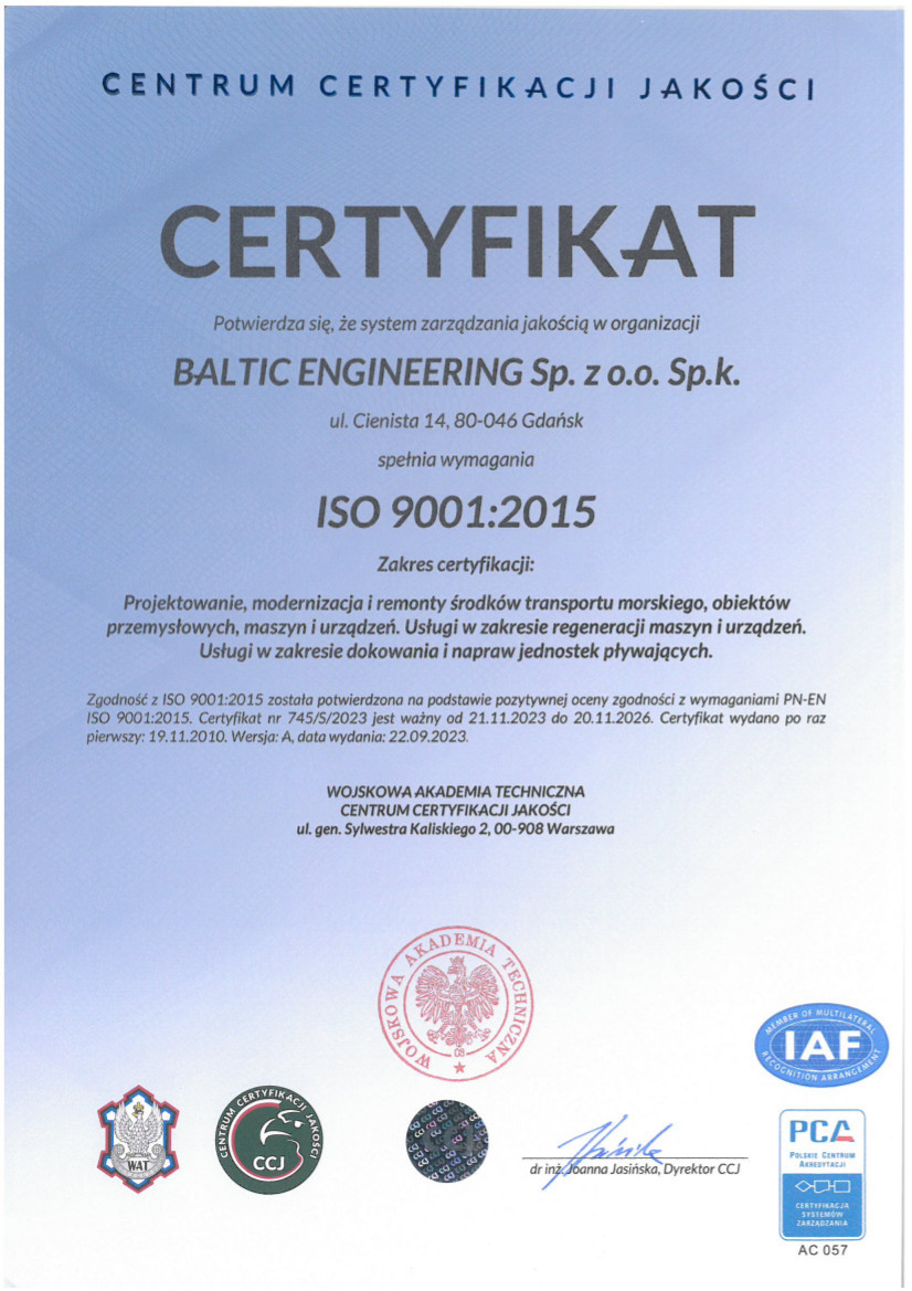 ISO 9001:2015 — Centrum Certyfikacji Jakości
